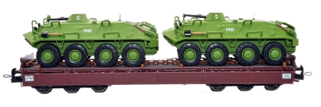 NPE Modellbau NW22181 - H0 - Schwerlastwagen Samms 4850 mit Panzern, DR, Ep. IV
